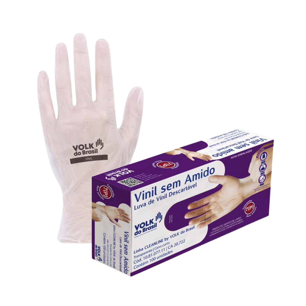 LUVA DE PROTEÇÃO VINIL SEM AMIDO VOLK C.A 41.546