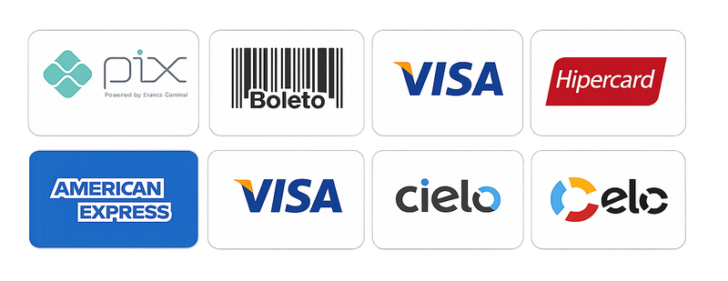 Meios de pagamento aceitos